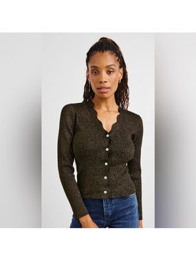 NWT Rails Gold Lurex Dita Cardigan